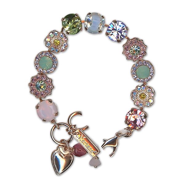 Bracelet by Mariana Woman Ethereal Rose and Peridot Swarovski Crystals