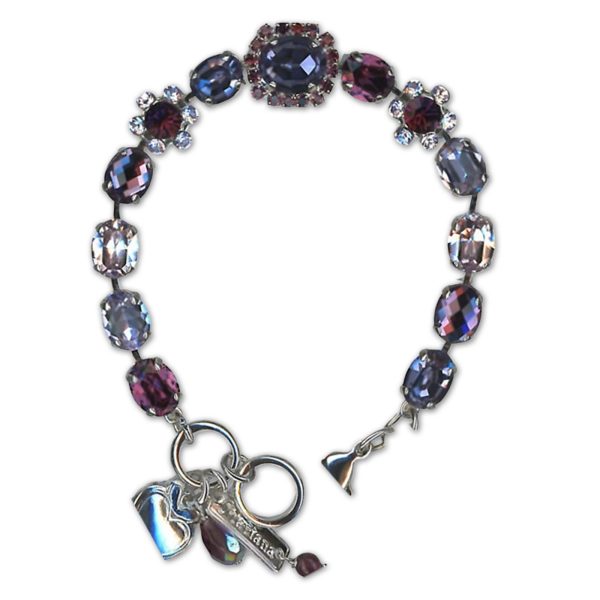 Bracelet by Mariana Woman Luxurious Amethyst and Tanzanite Swarovski Crystals