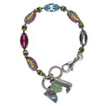 Bracelet by Mariana Woman Marquise Cut Fuchsia and Aquamarine Swarovski Crystals