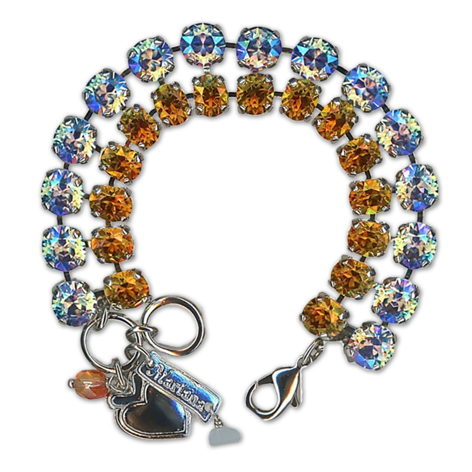 B-4222-2602AB-RO (1) Bracelet by Mariana Woman Two-Tier Astral Pink and AB Swarovski Crystals - Image 1