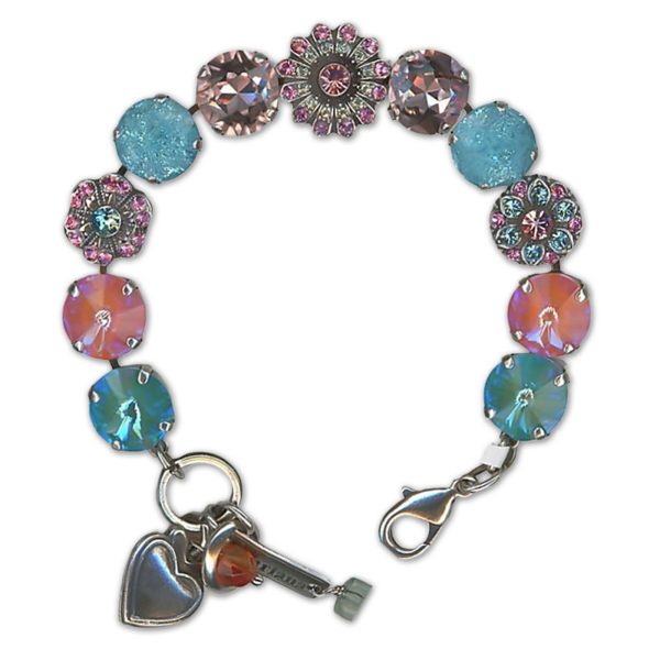 Bracelet by Mariana Woman Sophisticated Aquamarine Ice and Rose Swarovski Crystals