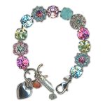 Bracelet by Mariana Woman Beautiful Aquamarine and Rose Swarovski Crystals - Image 3