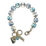 Bracelet by Mariana Woman Charming Aquamarine and Moonlight Swarovski Crystals - Image 2