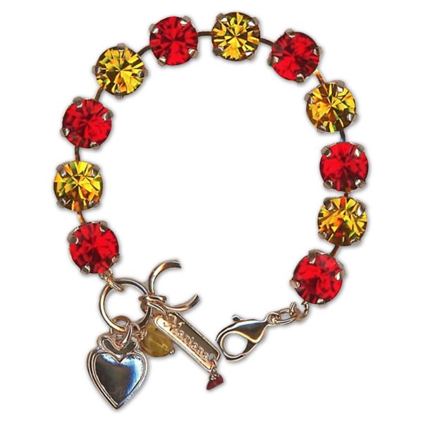 Bracelet by Mariana Woman Stunning Siam and Topaz Swarovski Crystals