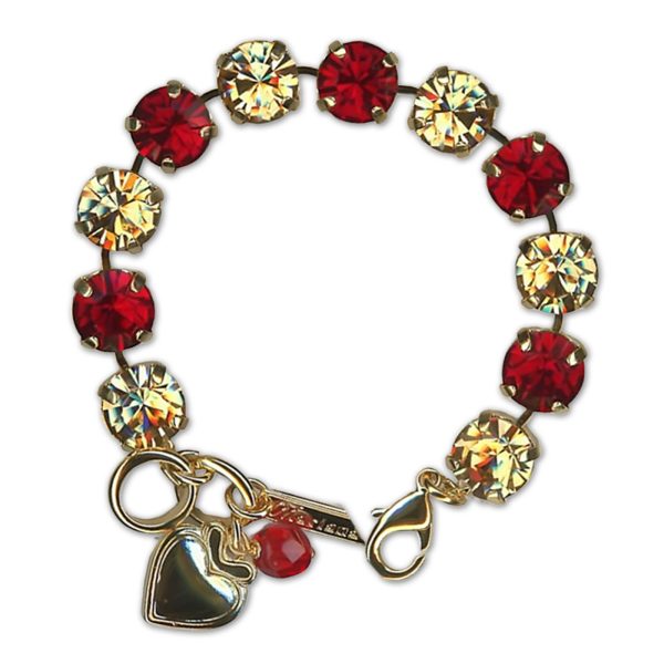 Bracelet by Mariana Woman Ethereal Siam and Topaz Swarovski Crystals