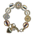 Bracelet by Mariana Woman Glamorous Pearl and Peach Swarovski Crystals - Image 3