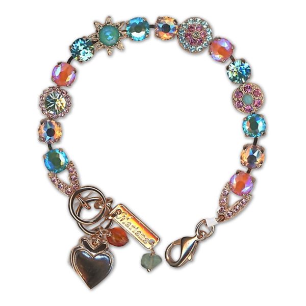 Bracelet by Mariana Woman Exquisite Laguna and Mandarin Swarovski Crystals