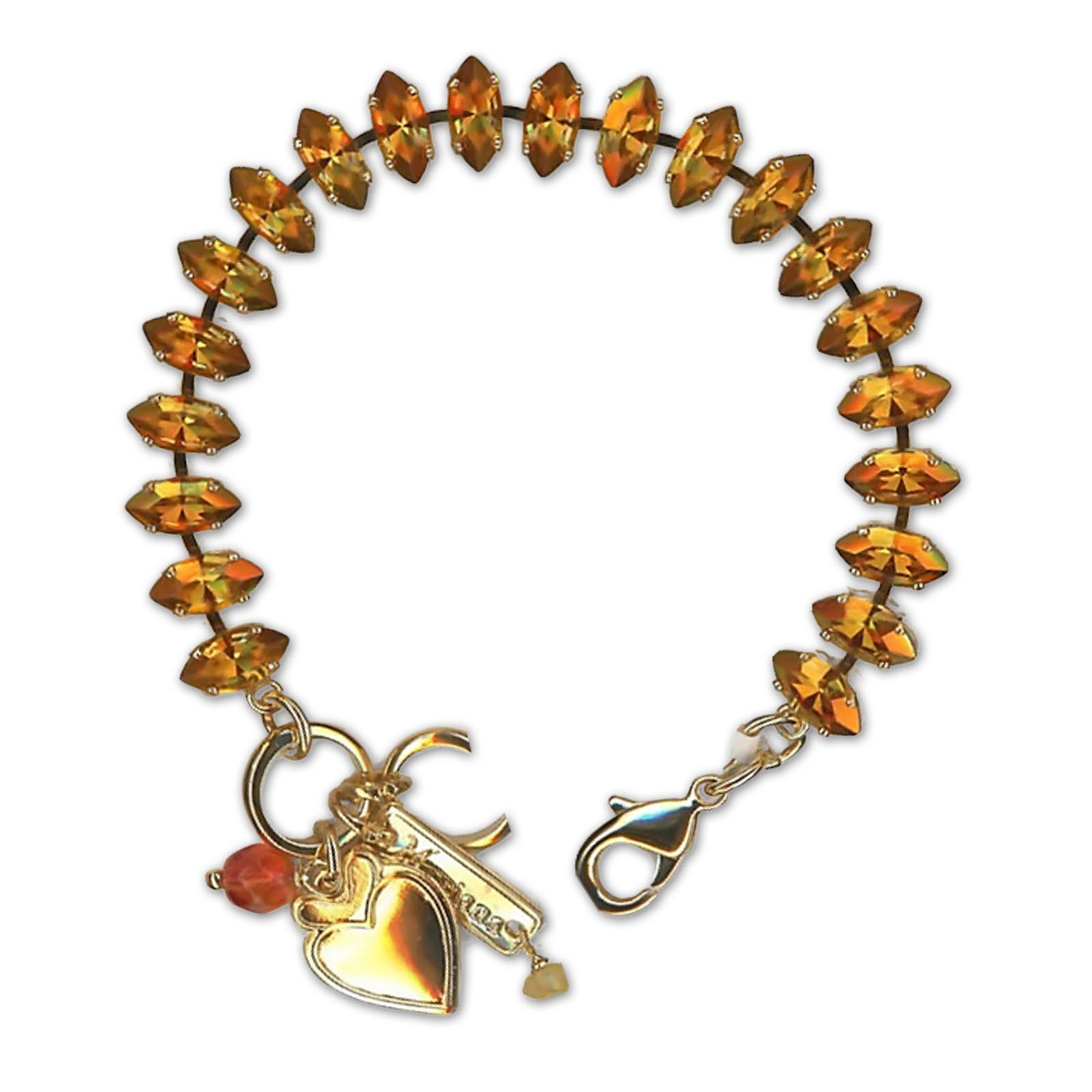 B-4633-260260-YG (1) Bracelet by Mariana Woman Marquise Cut Astral Pink Swarovski Crystals - Image 1