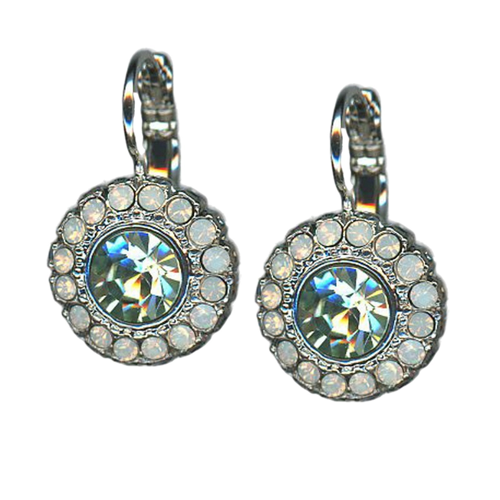 E-1014-3-234238-RO6 (1) Earrings by Mariana Woman Floral Chrysolite and Opal Swarovski Crystals - Image 1