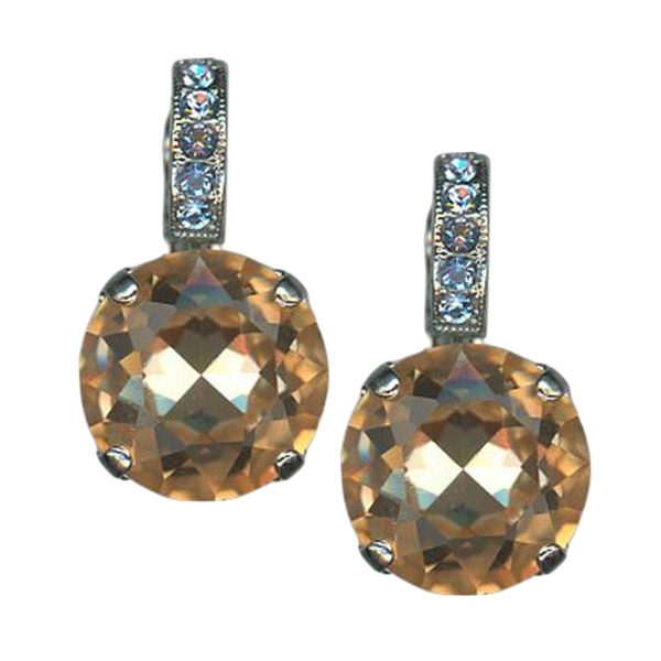 Earrings by Mariana Woman Faceted Golden and Sapphire Swarovski Crystals