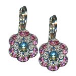 Earrings by Mariana Woman Lovely Rose and Turquoise Swarovski Crystals - Image 3
