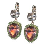 Earrings by Mariana Woman Glamorous Rose and Olivine Swarovski Crystals - Image 3