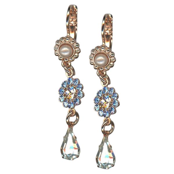 Earrings by Mariana Woman Exquisite Pearl and Silk Swarovski Crystals