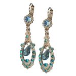 Earrings by Mariana Woman Luxurious Blue Zircon Swarovski Crystals - Image 2