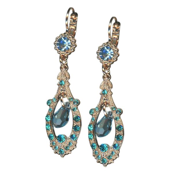 Earrings by Mariana Woman Luxurious Blue Zircon Swarovski Crystals