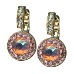 Earrings by Mariana Woman Beautiful Rose and Turquoise Swarovski Crystals - Image 3