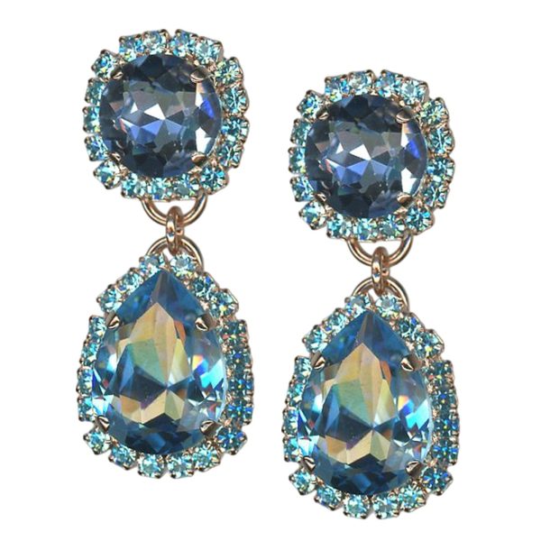 Earrings by Mariana Woman Luxurious Aquamarine Swarovski Crystals