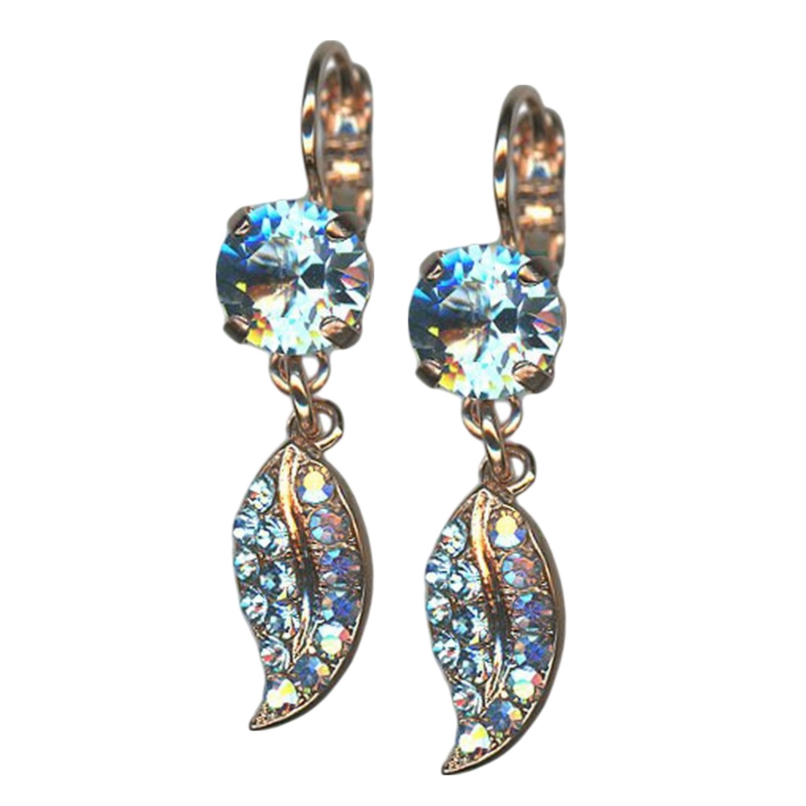 E-1143-5002-RG6 (1) Earrings by Mariana Woman Precious Aquamarine and AB Swarovski Crystals - Image 1