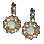 Earrings by Mariana Woman Dainty Floral Golden and Opal Swarovski Crystals