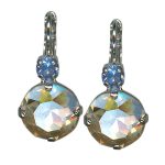 Earrings by Mariana Woman Alluring Silk and Sapphire Swarovski Crystals - Image 3