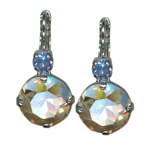 Earrings by Mariana Woman Alluring Silk and Sapphire Swarovski Crystals