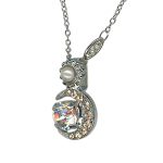 Necklace Pendant by Mariana Woman Gorgeous Pearl and Moonlight Swarovski Crystals