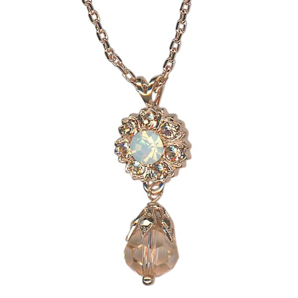 Necklace Pendant by Mariana Woman Lovely Peach and Opal Swarovski Crystals