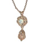 Necklace Pendant by Mariana Woman Lovely Peach and Opal Swarovski Crystals - Image 3
