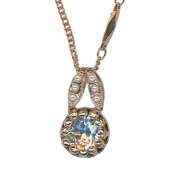 Necklace Pendant by Mariana Woman Adorable Pearl and Moonlight Swarovski Crystals