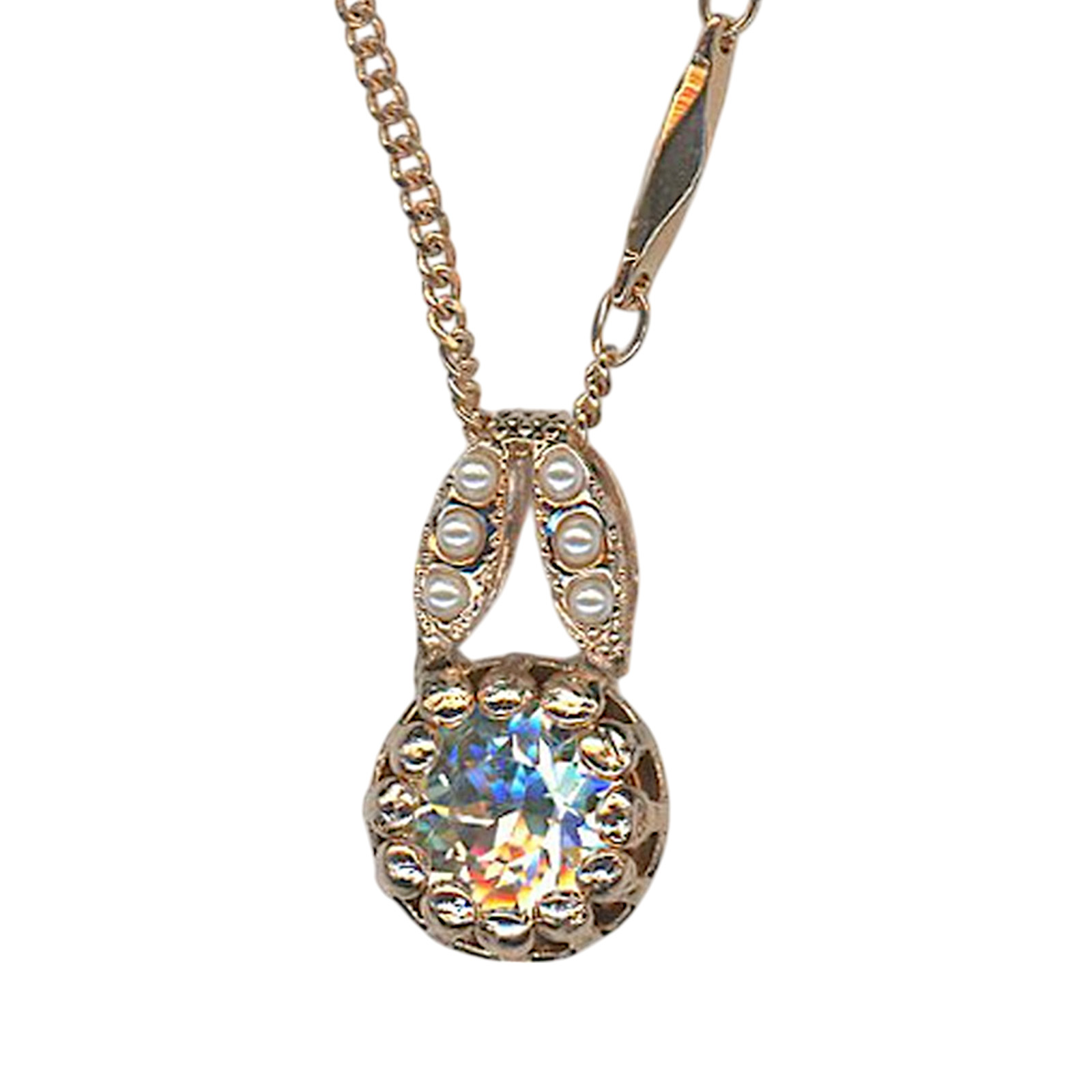 N-5079-5005-RG (2) Necklace Pendant by Mariana Woman Adorable Pearl and Moonlight Swarovski Crystals - Image 1