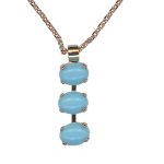 Necklace Pendant by Mariana Woman Triple Tier Turquoise Swarovski Crystals - Image 3