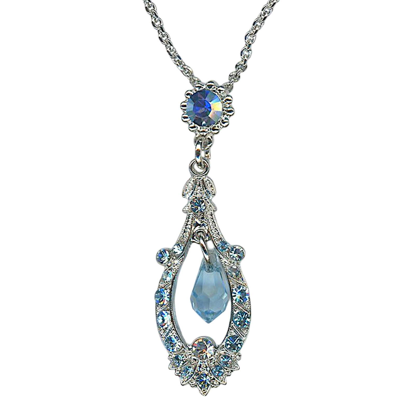 N-5120-1-5002-RO (1) Necklace Pendant by Mariana Woman Sophisticated Aquamarine Swarovski Crystals - Image 1