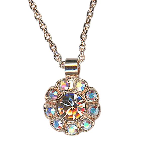 Necklace Pendant by Mariana Woman Floral Rose and AB Swarovski Crystals
