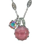 Necklace Pendant by Mariana Woman Lovely Duo Rose and AB Swarovski Crystals - Image 2