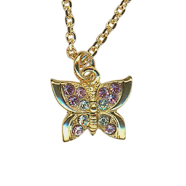 Necklace Pendant by Mariana Woman Butterfly Rose and Chrysolite Swarovski Crystals