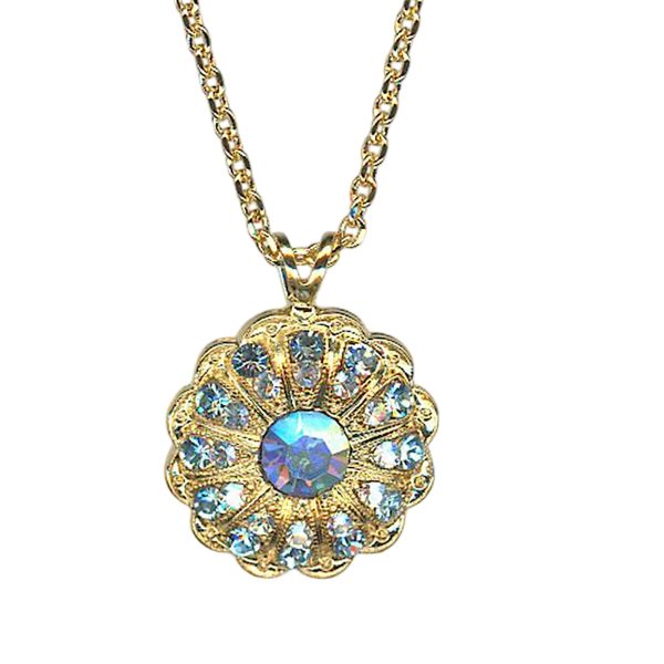 Necklace Pendant by Mariana Woman Gorgeous Aquamarine and AB Swarovski Crystals