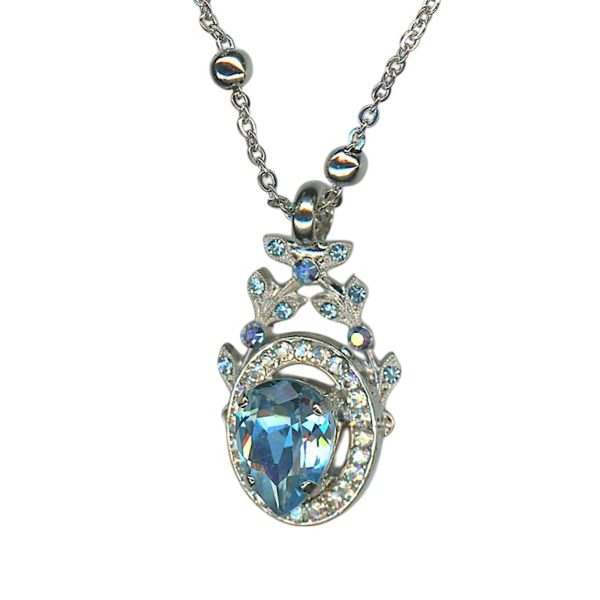 Necklace Pendant by Mariana Woman Ethereal Sapphire and Moonlight Swarovski Crystals