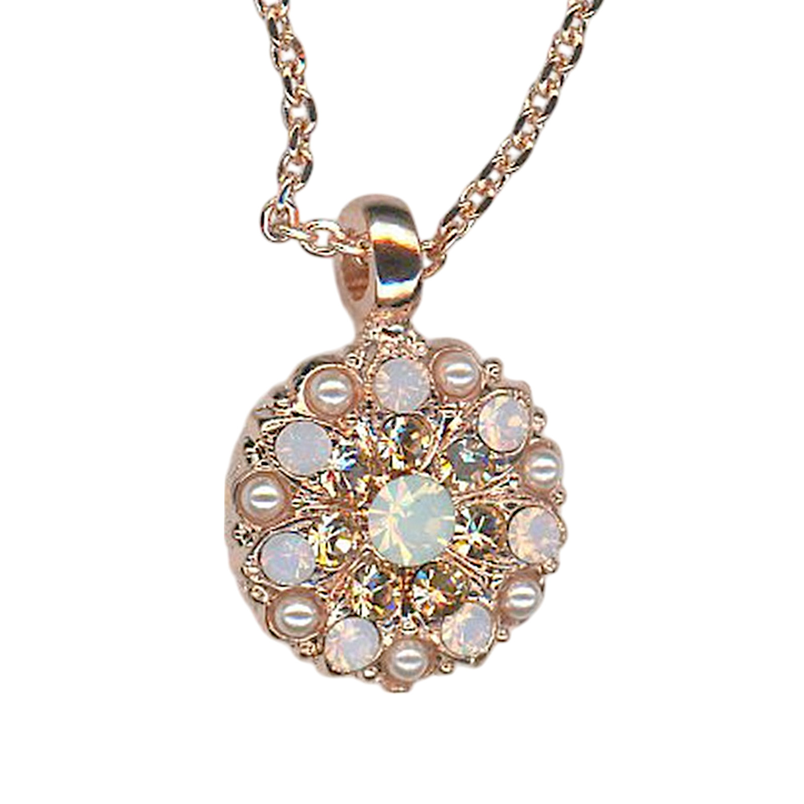 N-5212-2333P-RG (3) Necklace Pendant by Mariana Woman Beautiful Pink and Pearl Swarovski Crystals - Image 1