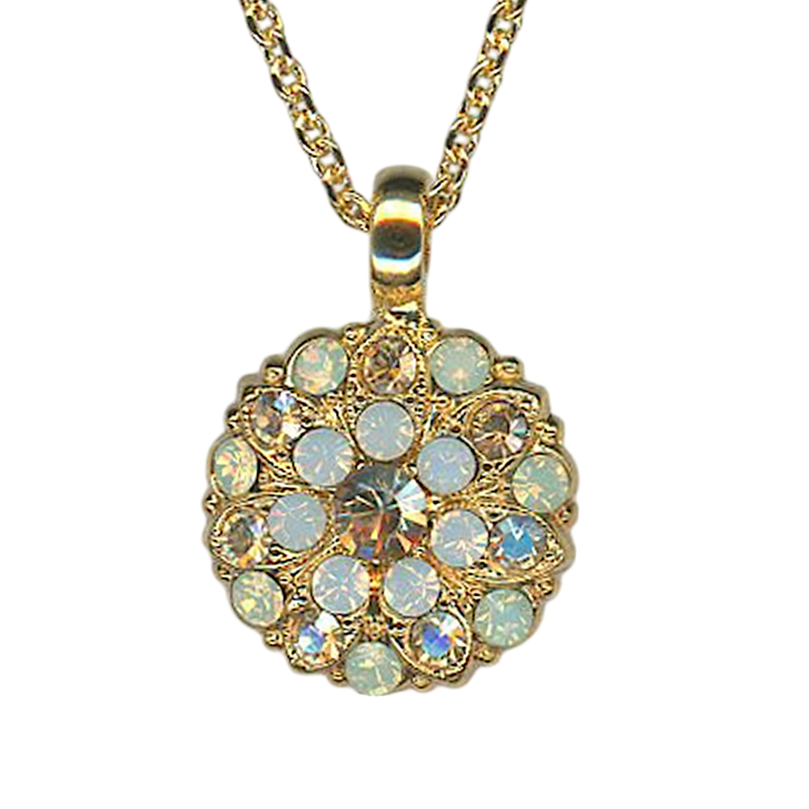 N-5212-5017-YG (1) Necklace Pendant by Mariana Woman Precious Golden and Opal Swarovski Crystals - Image 1