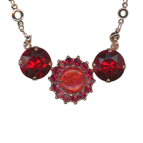 Necklace Pendant By Mariana Woman Opal Mineral and Siam Swarovski Crystals