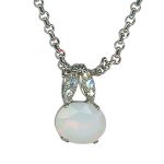 Necklace Pendant by Mariana Woman Timeless Opal and Moonlight Swarovski Crystals - Image 2