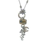Necklace Pendant by Mariana Woman Sophisticated Golden and Moonlight Swarovski Crystals - Image 2