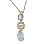 Necklace Pendant by Mariana Woman Elegant Pearl and Opal Swarovski Crystals