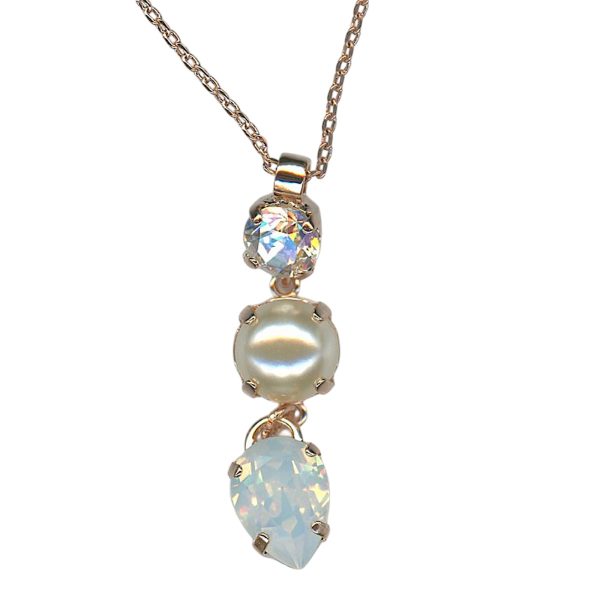 Necklace Pendant by Mariana Woman Elegant Pearl and Opal Swarovski Crystals