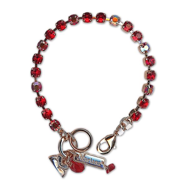 Bracelet by Mariana Woman Gorgeous Light Siam Swarovski Crystals