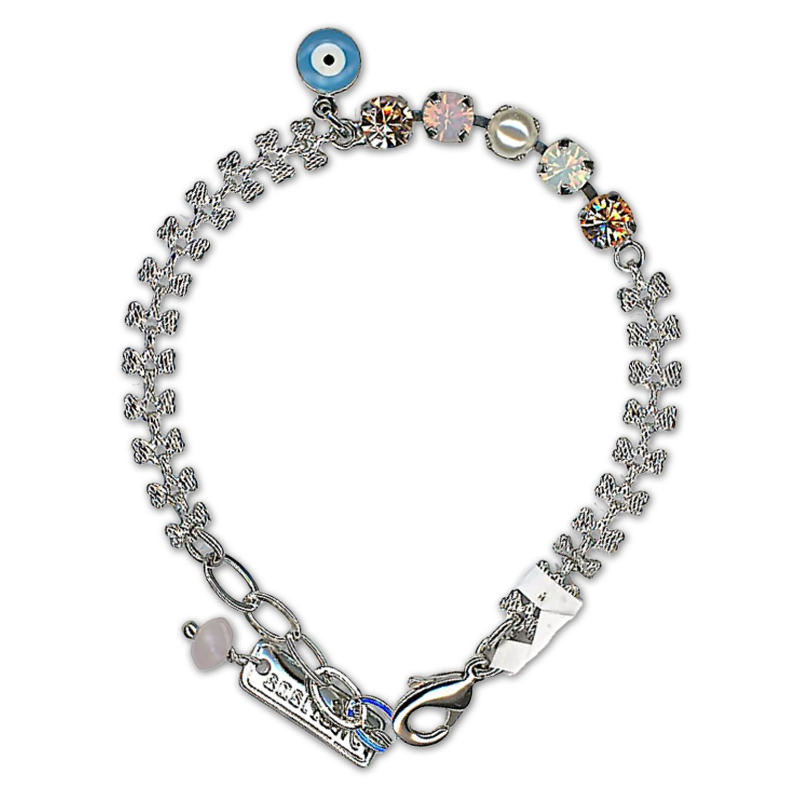 B-4000-5-2333P-RO (1) Bracelet by Mariana Woman Lovely Pearl and Opal Swarovski Crystals - Image 1