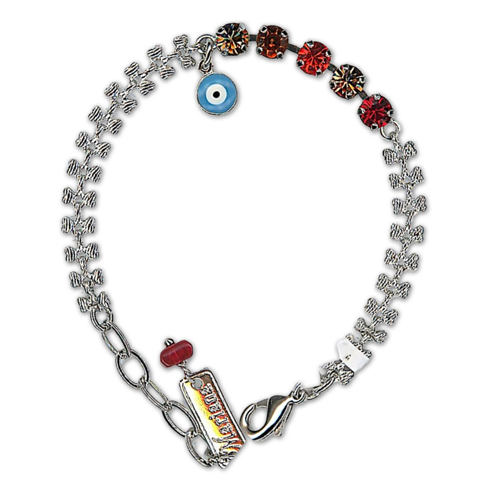 B-4000-5-50088-RO (1) Bracelet by Mariana Woman Stunning Siam and Topaz Swarovski Crystals - Image 1