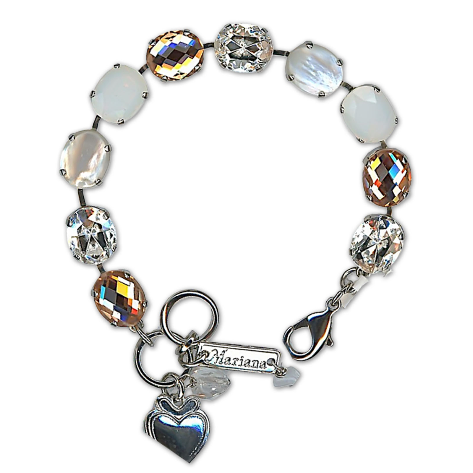 B-4023-1-391200-RO (2) Bracelet by Mariana Woman Timeless Silk and Paradise Shine Swarovski Crystals - Image 1