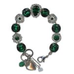 Bracelet by Mariana Woman Luxurious Emerald and Clear Swarovski Crystals - Image 2