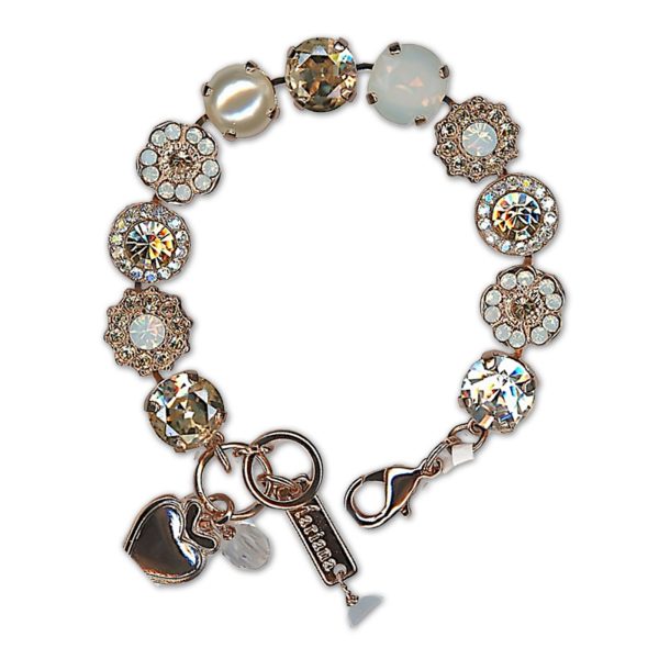 Bracelet by Mariana Woman Elegant Pearl and Silk Swarovski Crystals